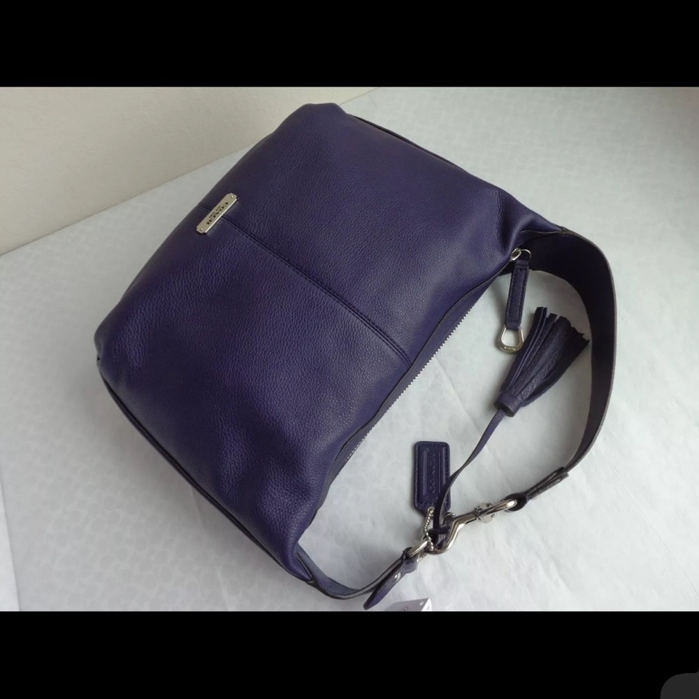 Coach Women's Blue Leather Shoulder Bag - Picture 7 of 15